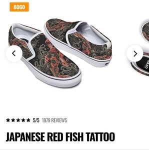 Japanese Red Fish Slip-On Sneakers